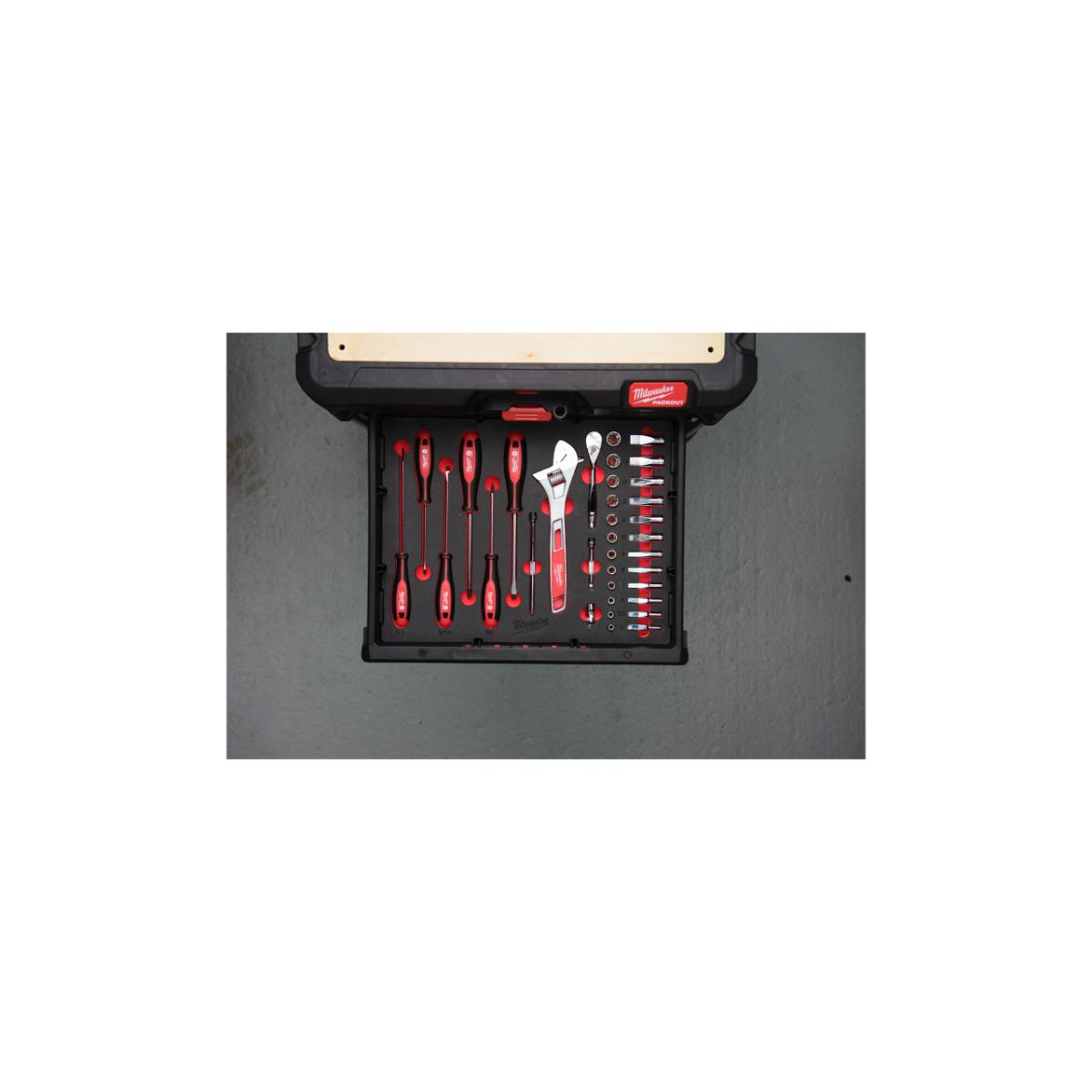 Milwaukee 35-teilige Einlage für PACKOUT Koffer mit Schubladen
