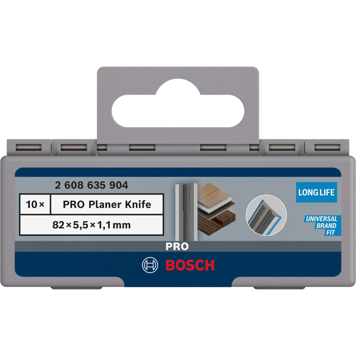 Bosch PRO Hobelmesser, 82 x 5,5 x 1,1 mm, 10 Stück