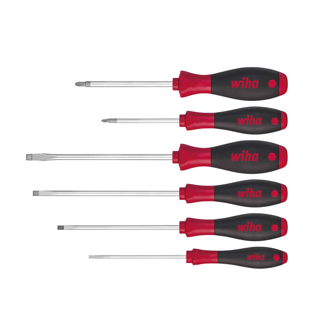 Wiha Schraubendreher Set SoftFinish Schlitz, Pozidriv 6-teiliges Set
