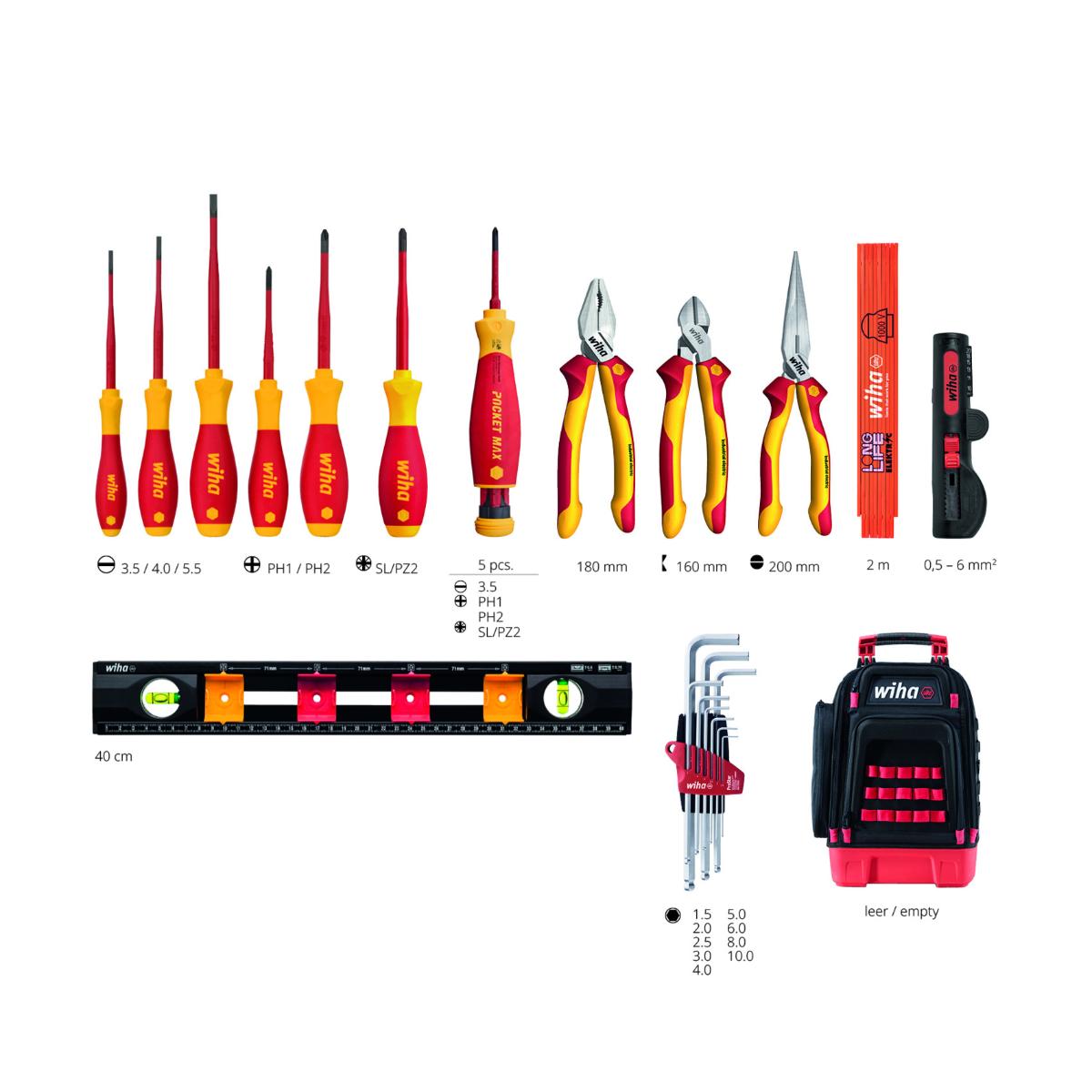 Wiha Werkzeugrucksack electric 27-teiliges Set