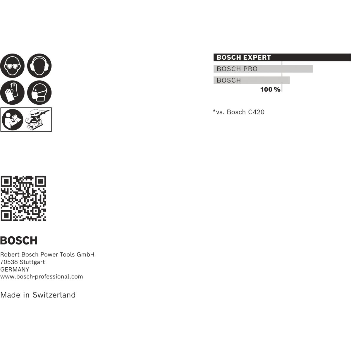 Bosch EXPERT C470 Schleifpapier-Set, 115 x 107 mm, K 60/120/180, 10 Stück