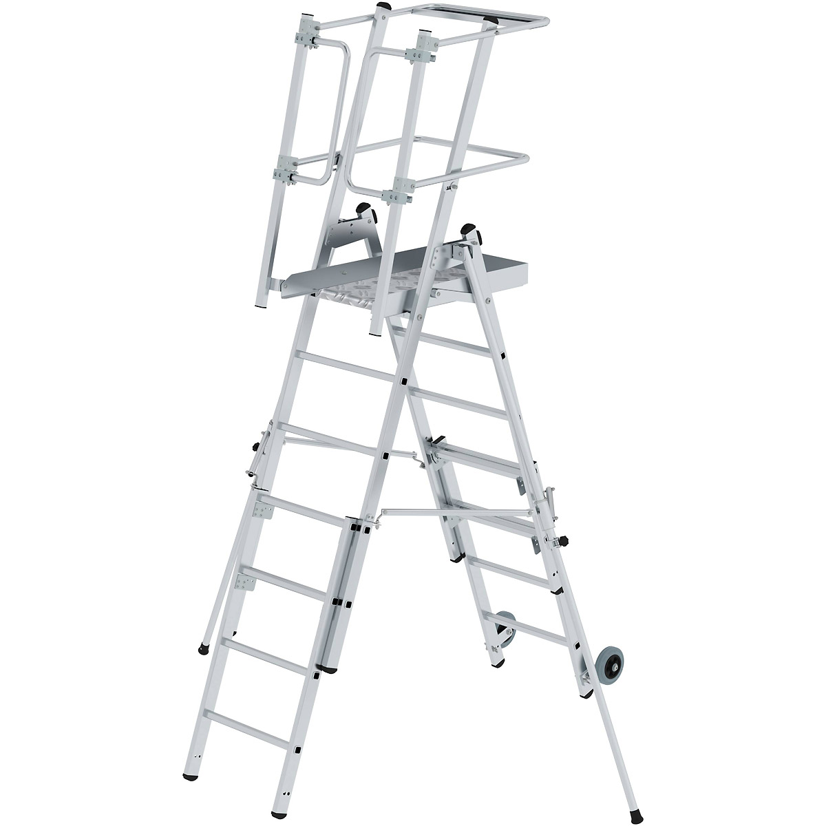 Munk Plattformleiter FlexxStep 5 Sprossen mit Teleskopaufsatz 2 Sprossen