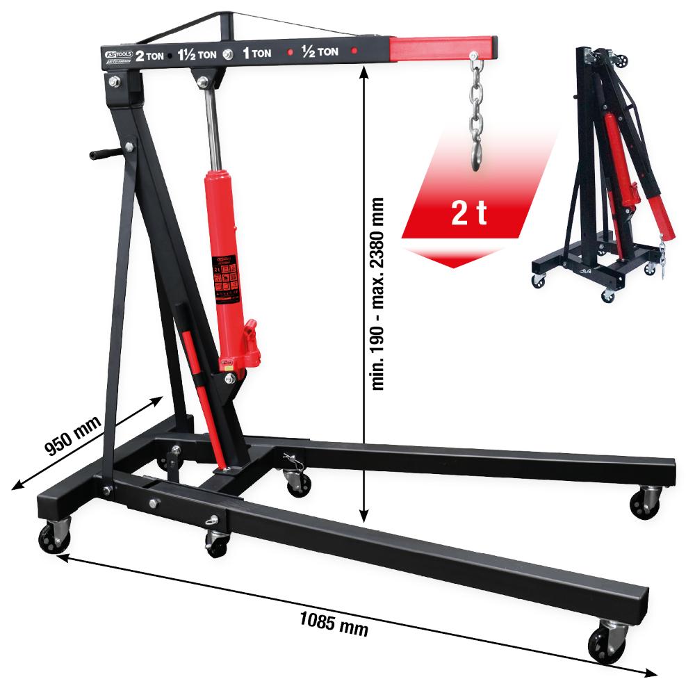 KS Tools performance Werkstattkran, klappbar, 2000 kg
