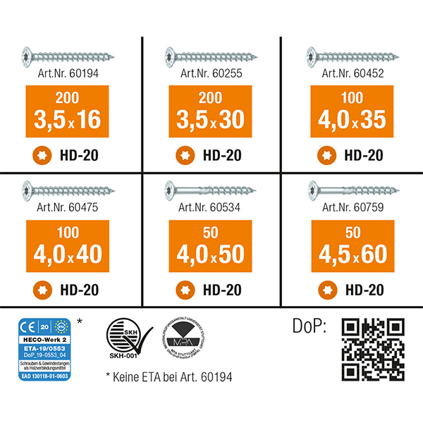 HECO TOPIX-plus Sortimentskoffer 700, HECO L-BOXX Mini mit 700 Schrauben