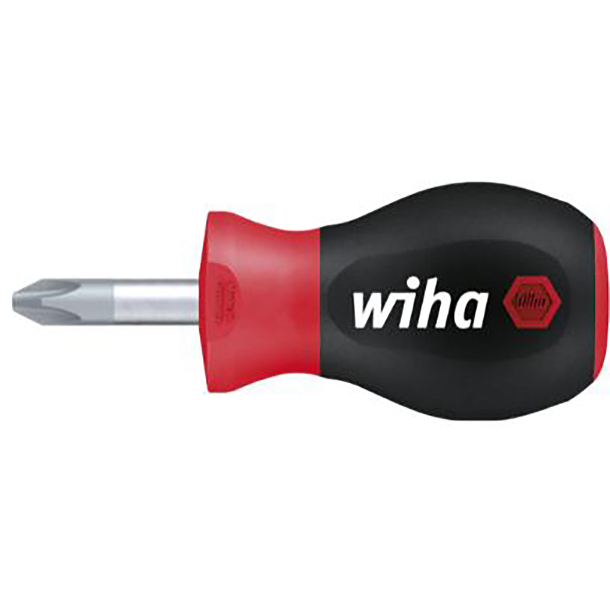 Wiha Schraubendreher SoftFinish Phillips mit kurzer Rundklinge, Stubby