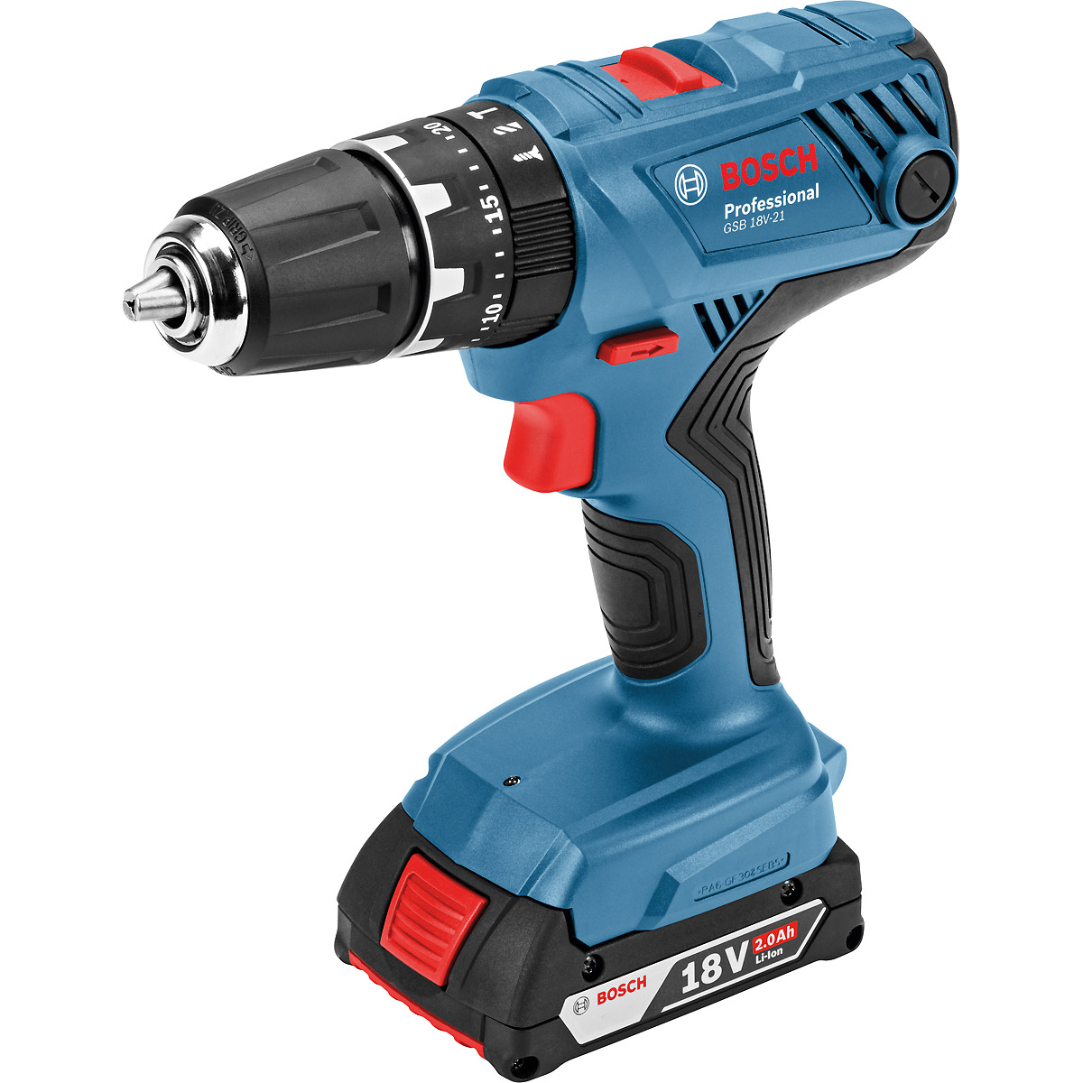 Bosch Akku-Schlagbohrschrauber GSB 18V-21, mit 2 x 2.0 Ah Li-Ion Akku, L-BOXX
