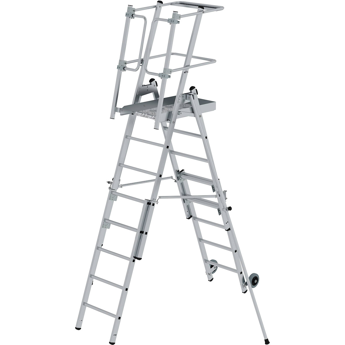 Munk Plattformleiter FlexxStep 5 Sprossen mit Teleskopaufsatz 3 Sprossen