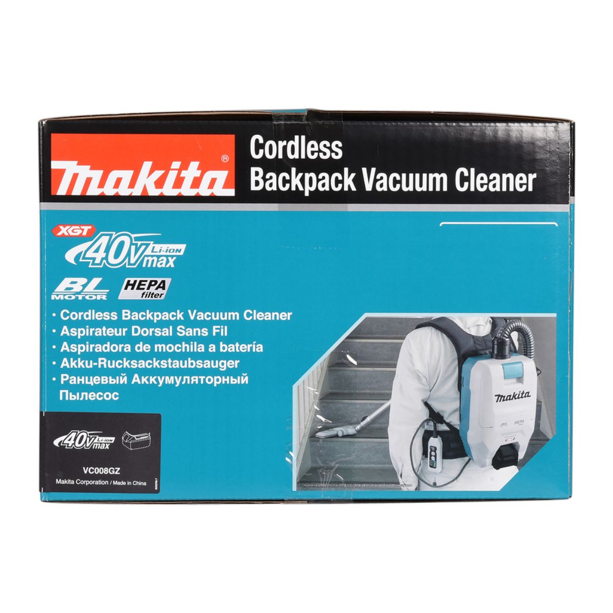 Makita Akku-Rucksackstaubsauger XGT 40V max. (ohne Akku, ohne Ladegerät) VC008GZ