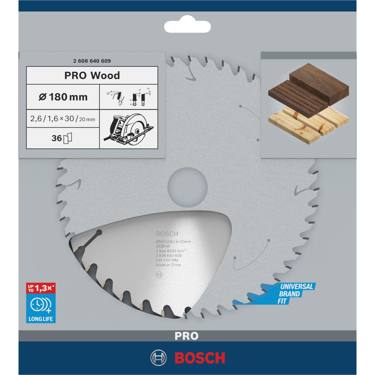 Bosch PRO Kreissägeblatt Optiline Wood für Handkreissägen ø 180 mm