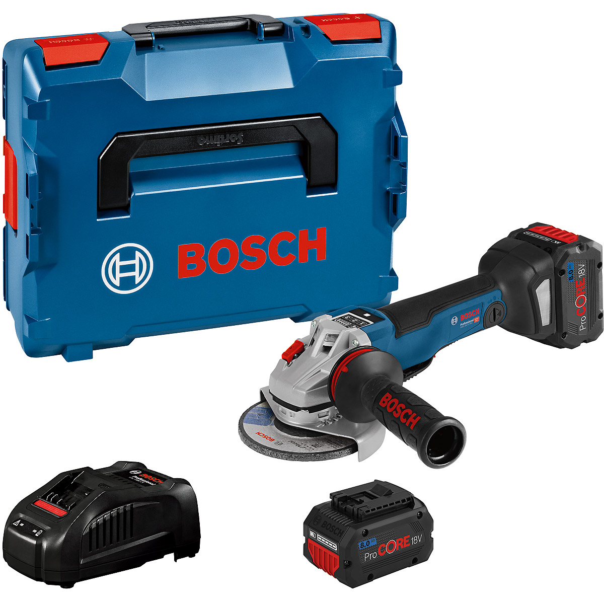 Bosch Akku-Winkelschleifer GWS 18V-10 PSC, mit 2 x ProCORE18V 8.0 Ah Akku
