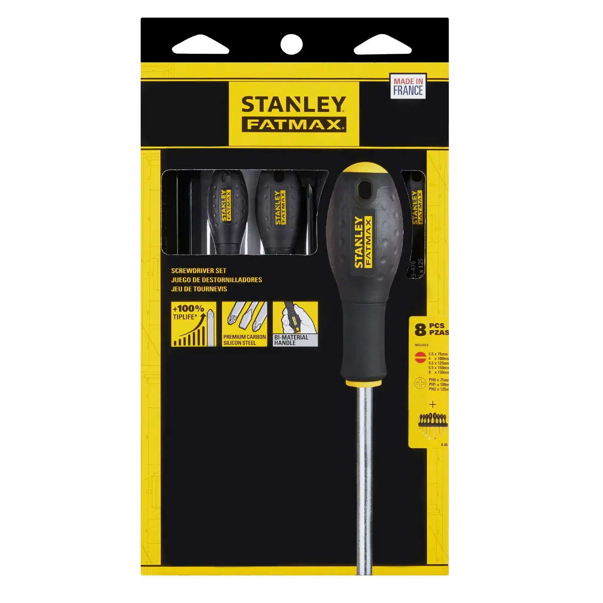 STANLEY FATMAX Schraubendreher-Set 8-teilig Schl. Phillips Qualitätsstahl sandgestrahlt