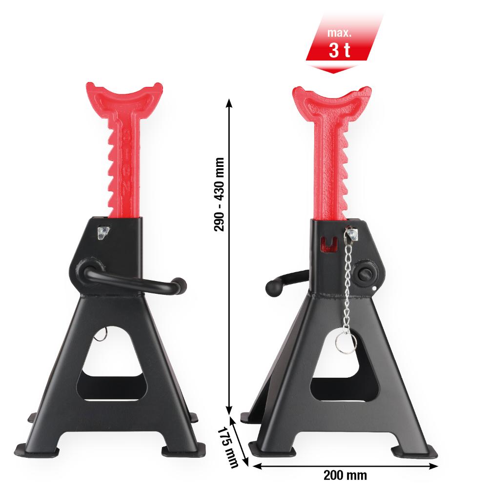 KS Tools performance Stahl-Unterstellbock mit Schnellverstellung, 3000 kg, paarweise