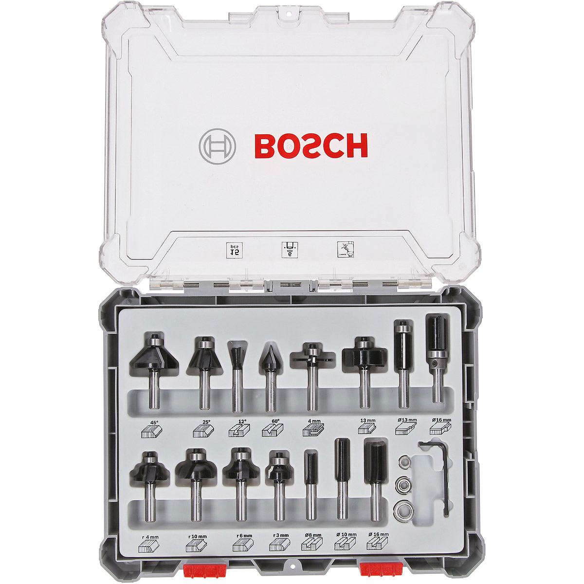 Bosch PRO Fräser-Set, 15-teilig, 6mm Schaft