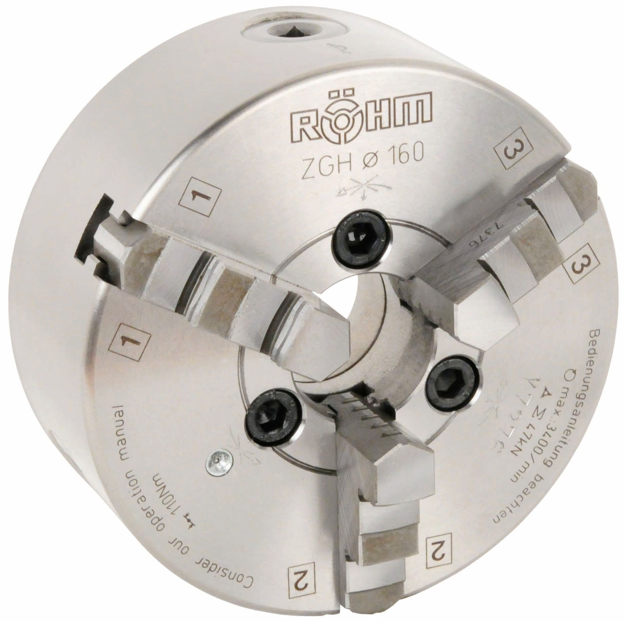 ELMAG RÖHM-Dreibacken Drehfutter DM 315, DIN 55029 Stahlkörper, Camlock