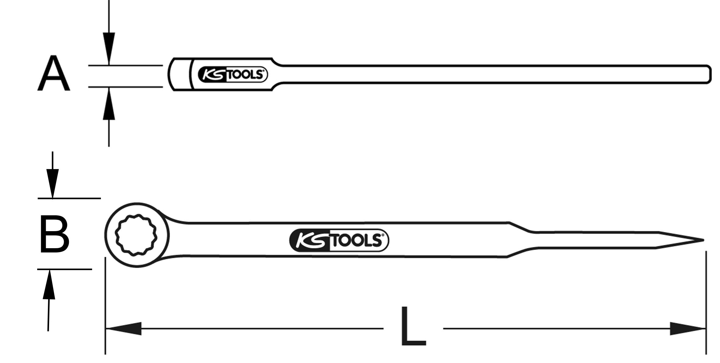 KS Tools BRONZEplus Montageringschlüssel mit Dorn, gekröpft