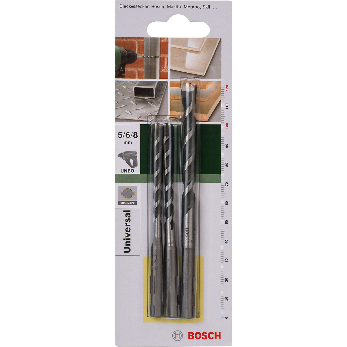 Bosch Mehrzweckbohrer-, Universalbohrer-Set, 3-teilig, SDS quick, 5 - 8 mm