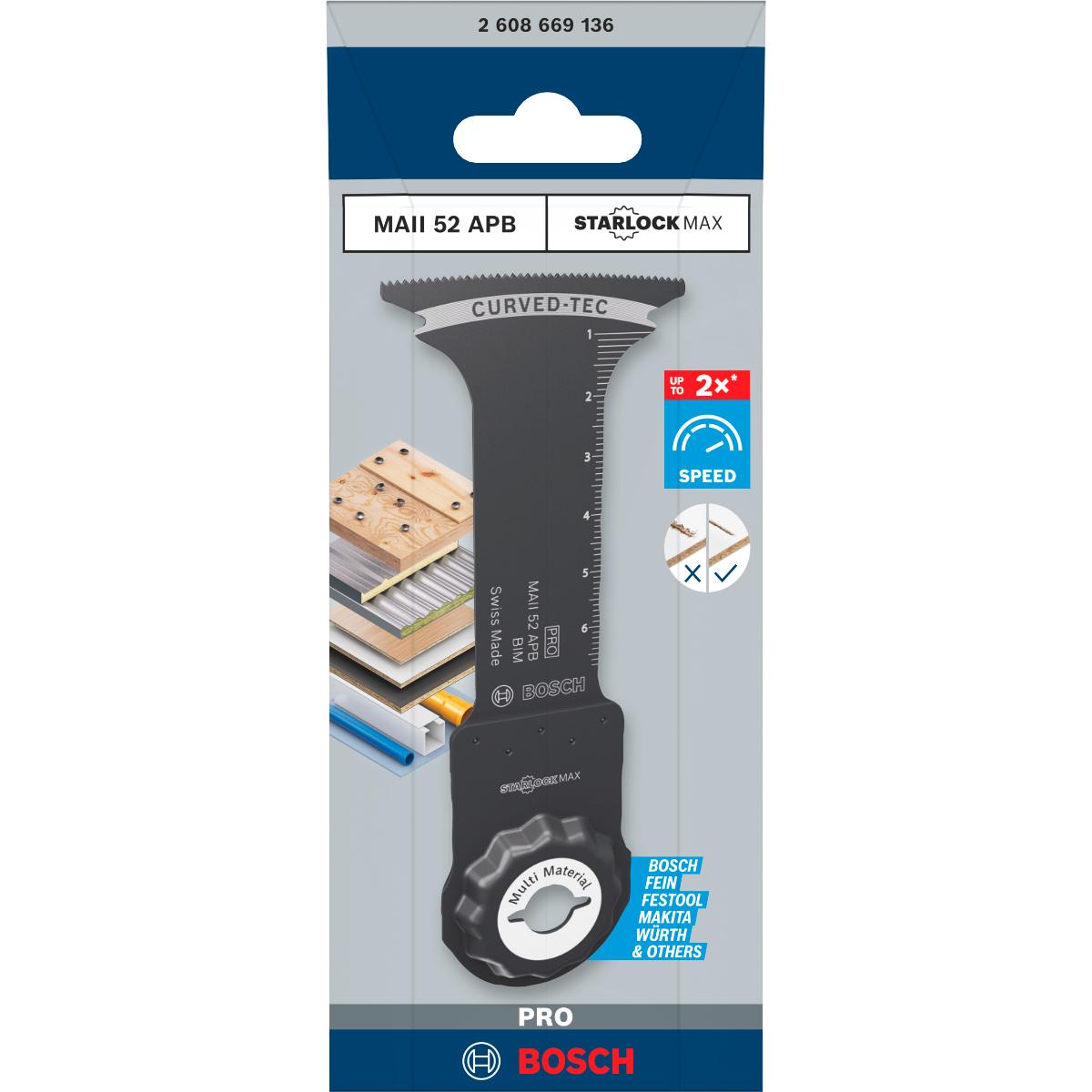 Bosch PRO MAII 52 APB Blatt für Multifunktionswerkzeuge,52 x 75 mm