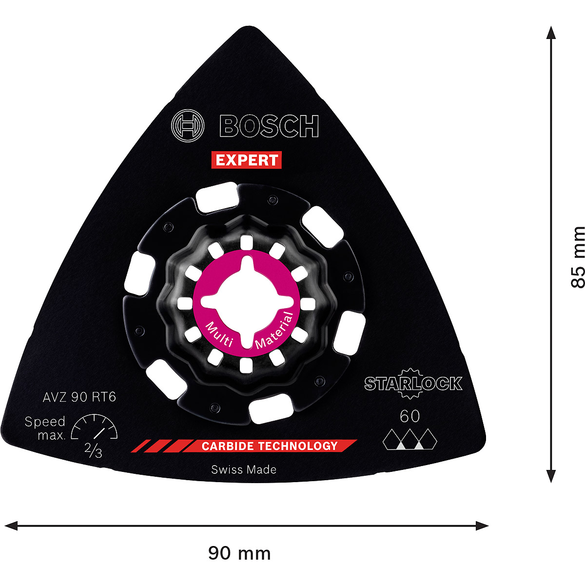 Bosch EXPERT Schleifplatte AVZ 90 RT6 Blatt für Multifunktionswerkzeuge