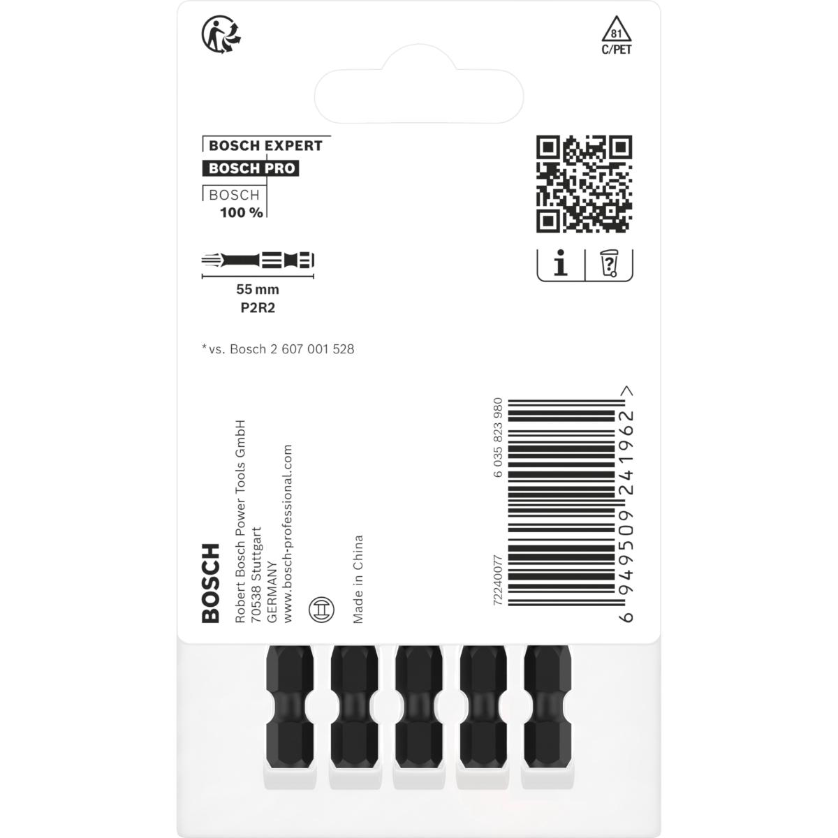 Bosch PRO P2R2 Impact Bit,55 mm - 5 Stück