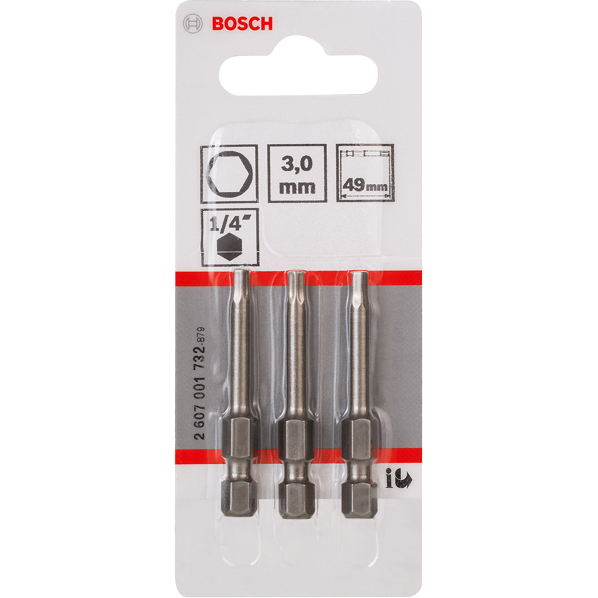 Bosch Schrauberbit Extra-Hart, HEX-Profil, 3er-Pack