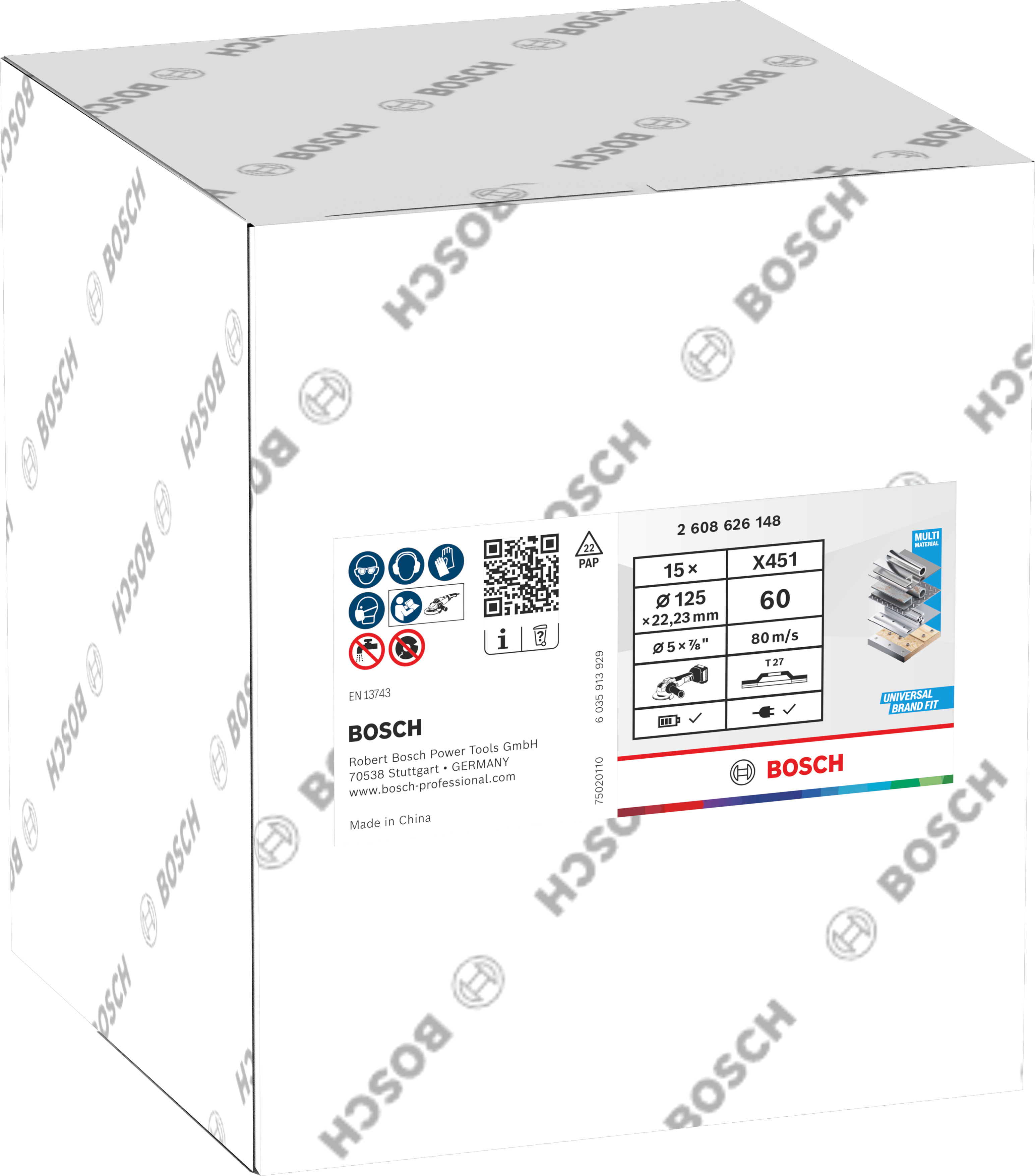 Bosch X451 Fächerschleifscheiben, 125mm, T27, K60
