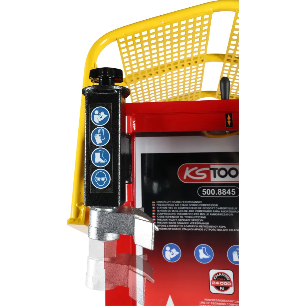 KS TOOLS Druckluft-Stand-Federspanner mit Einzel-Zylinder und Untergestell
