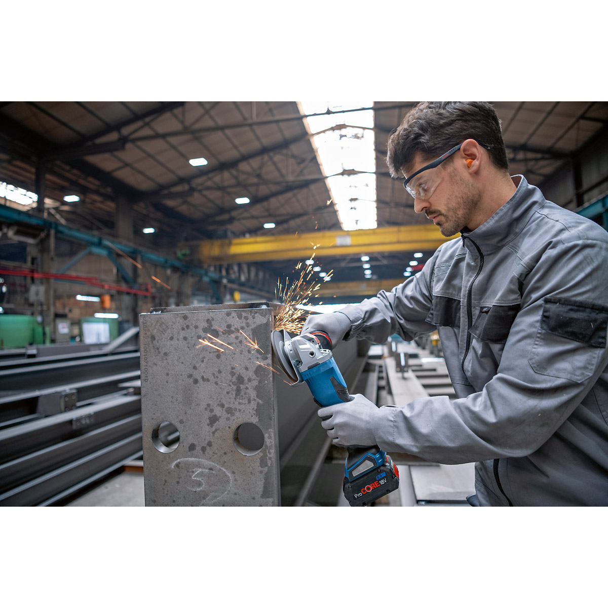 Bosch Akku-Winkelschleifer BITURBO mit X-LOCK GWX 18V-15 P mit Zusatzhandgriff