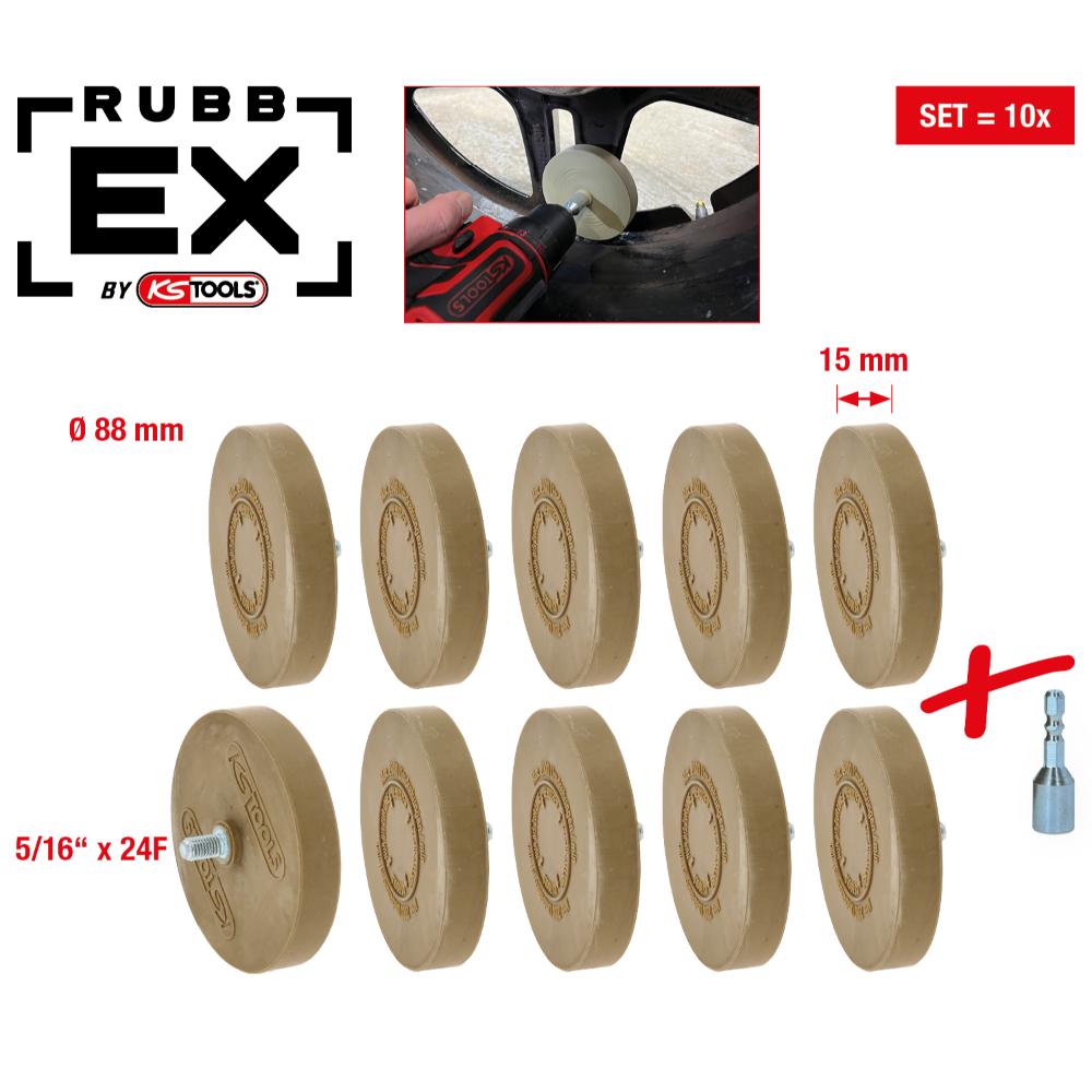 KS Tools Gummi-Radierteller für matte Lacke, 88 mm, 10er Pack