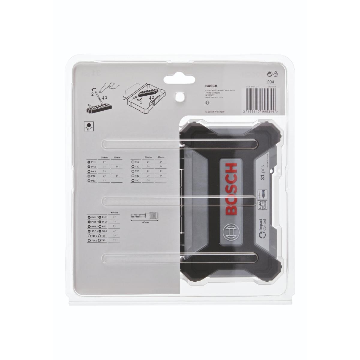 Bosch Pick and Click Impact Control Schrauberbit-Set, 31‑tlg.