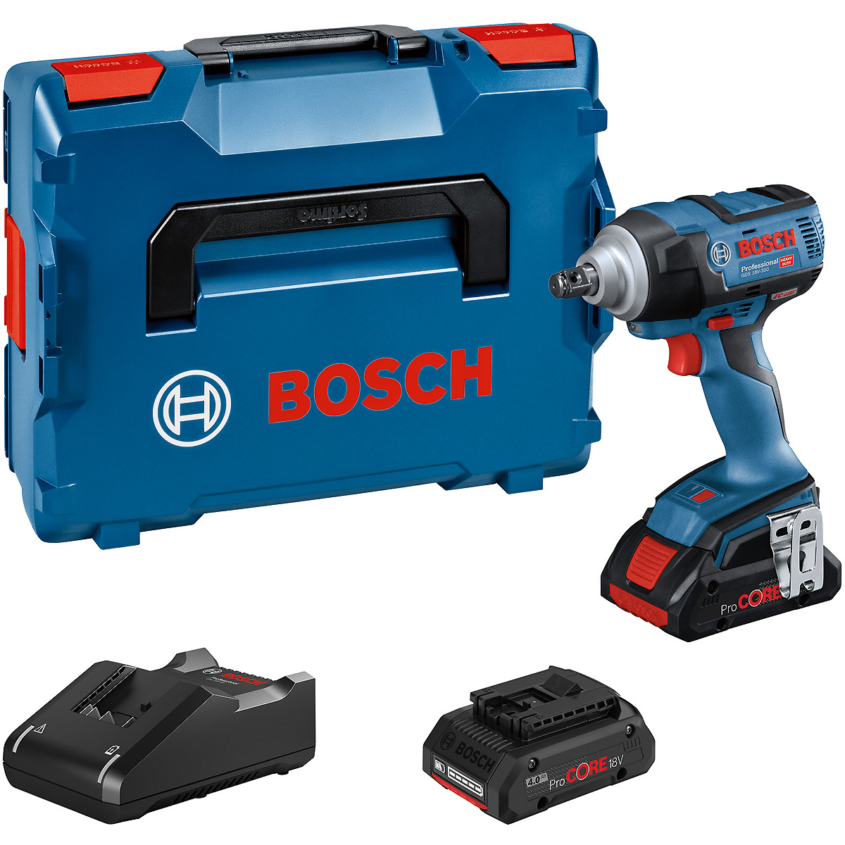 Bosch Akku-Drehschlagschrauber GDS 18V-300, 2 Akku 18V 4.0Ah, Schnellladegerät 18V-40