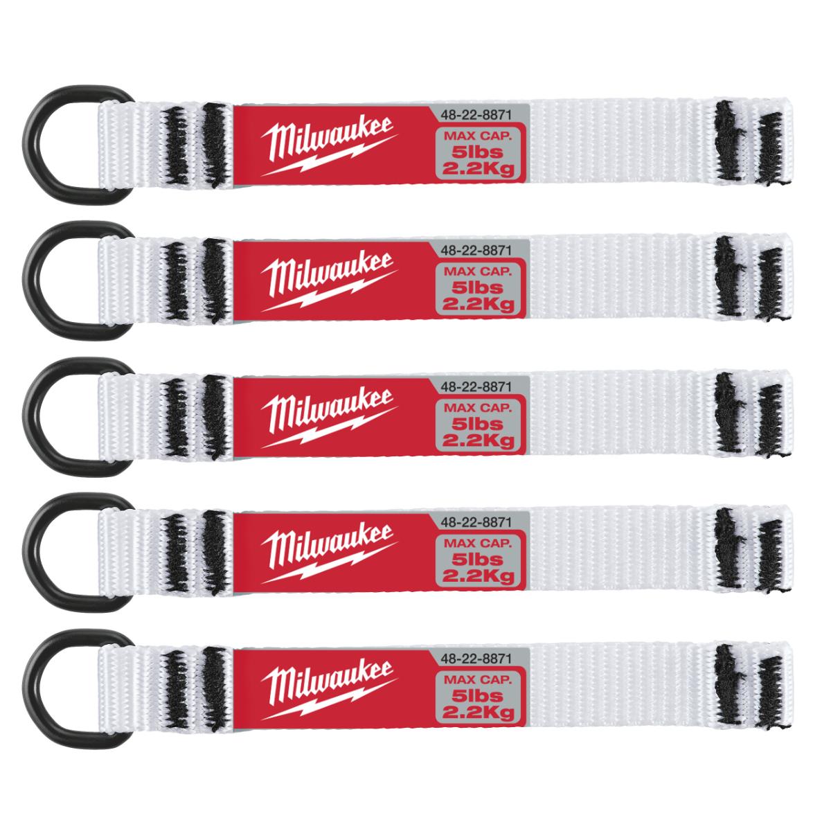 Milwaukee - Sicherungsband D-Ring bis 2,25 kg - 5 Stück