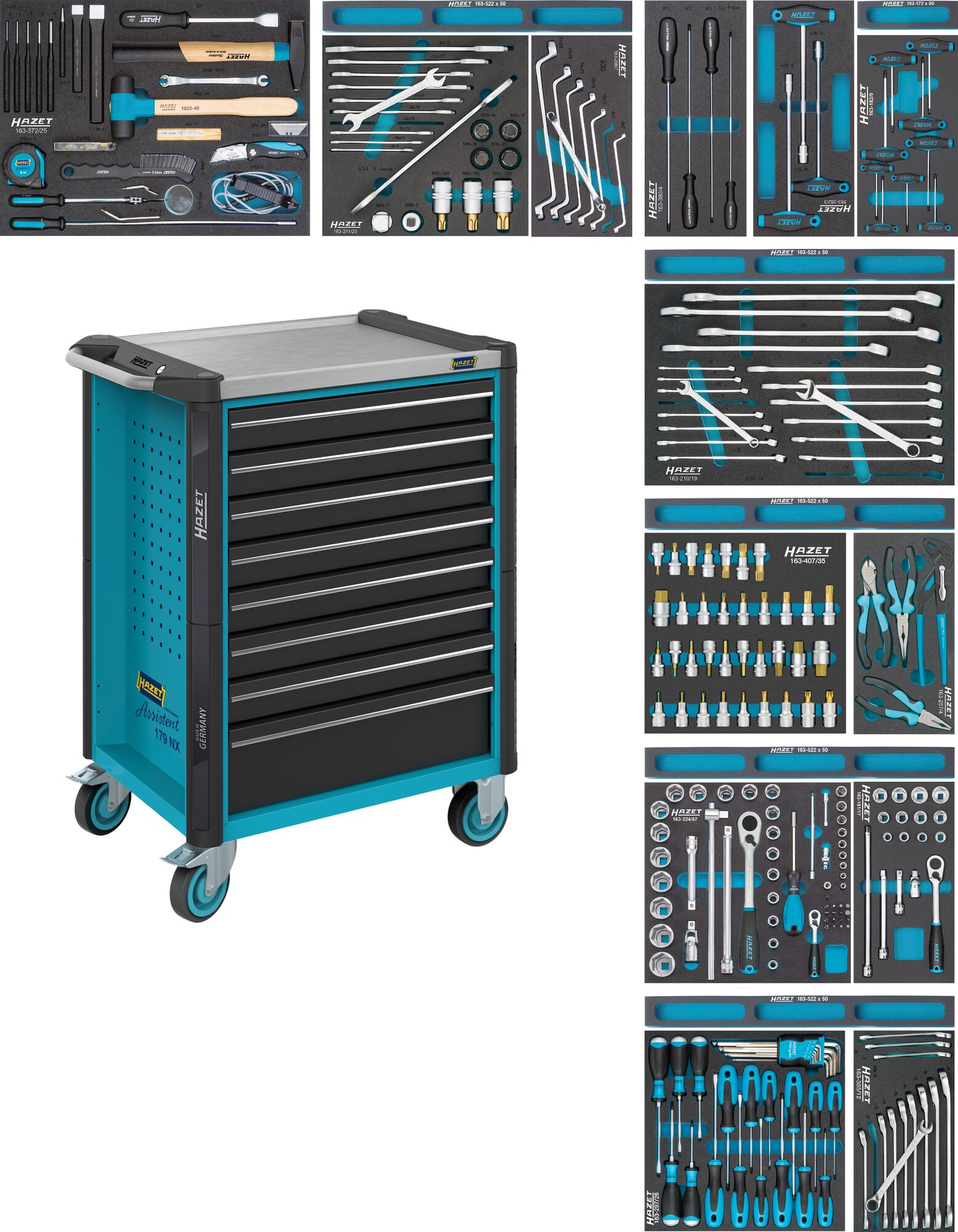 HAZET Werkstattwagen Assistent 179NX-8 mit 244 Werkzeugen