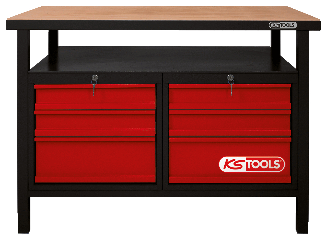 KS Tools Werkbank mit 6 Schubladen, H840xB1200xT600mm