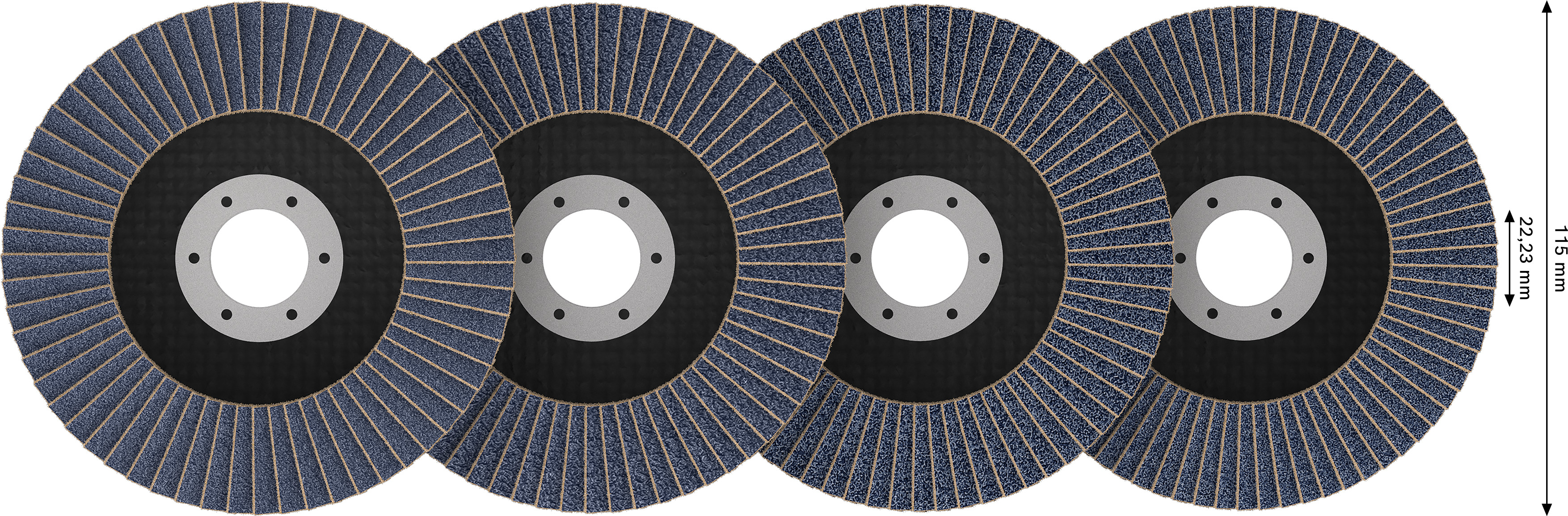 Bosch X451 Fächerschleifscheiben 115mm, T29, 15-teiliges Set