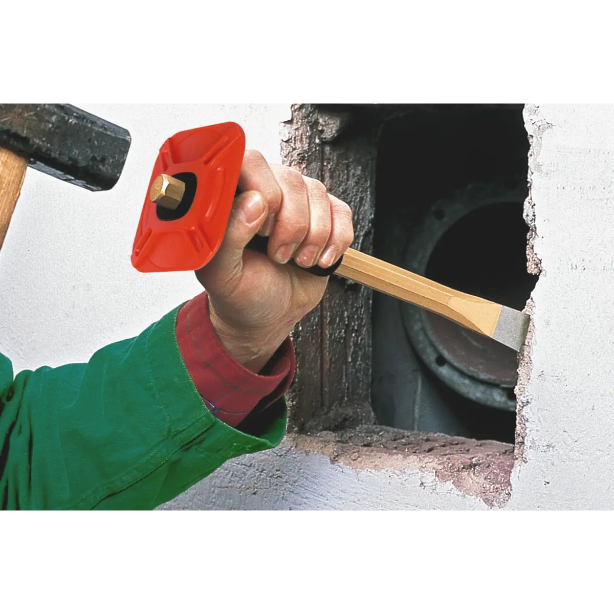 Rennsteig Maurermeißel mit Handschutz 23 x 350 mm, 8-kant 18 mm, poliert