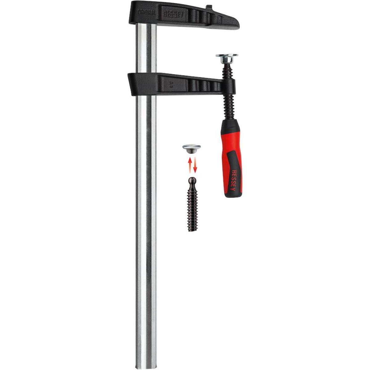 BESSEY Temperguss-Schraubknecht TGK mit 2-Komponenten-Kunststoffgriff
