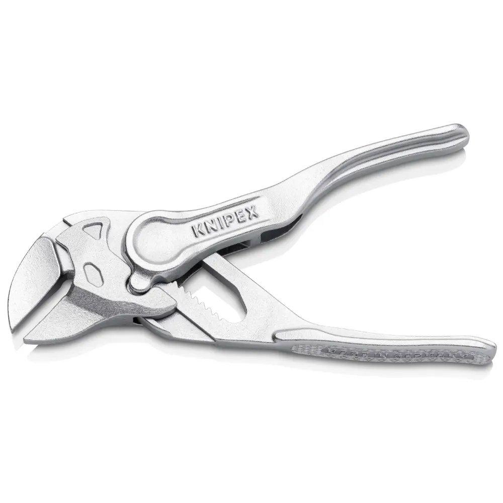 KNIPEX Zangenschlüssel XS Zange und Schraubenschlüssel in einem Werkzeug verchromt 100 mm