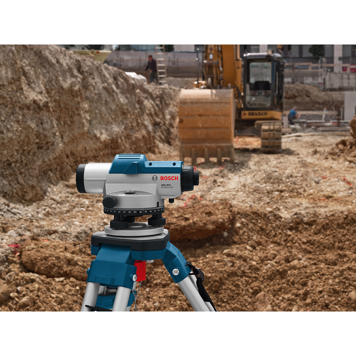 Bosch Optisches Nivelliergerät GOL 32 G, mit Baustativ BT160, Messstab GR 500