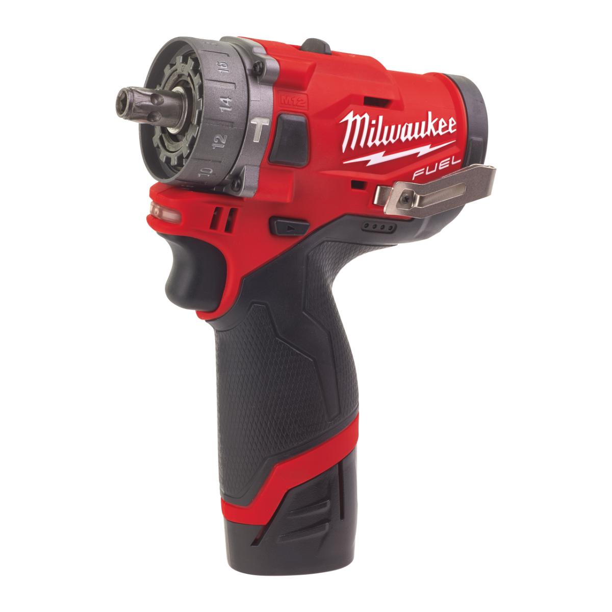 Milwaukee M12 FUEL Akku-Kompakt-Schlagbohrschrauber mit Schnellwechselbohrfutter M12 FPDXKIT-202X