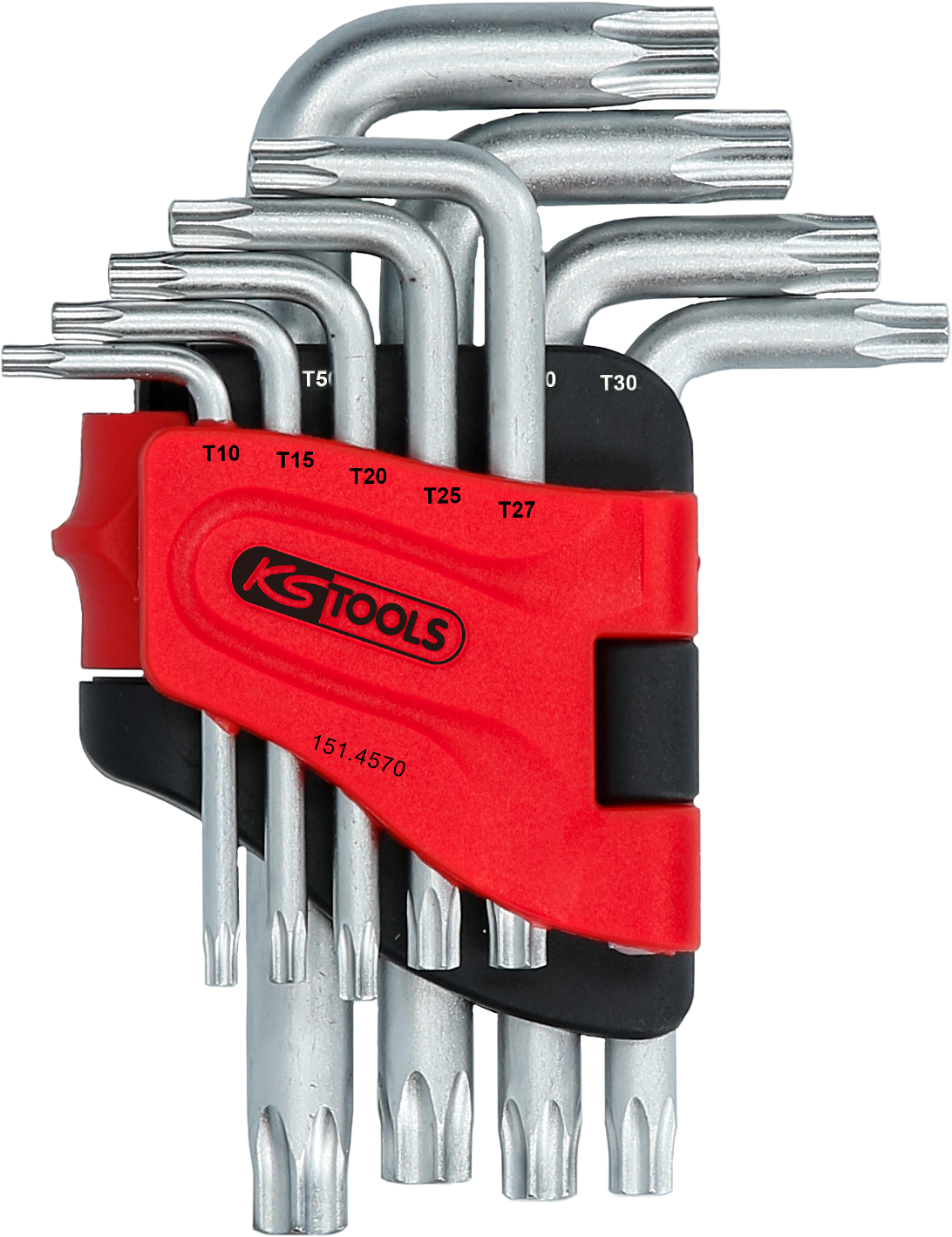 KS Tools Torx-Winkelstiftschlüssel-Satz mit Bohrung, kurz, 9-tlgTB10-TB50