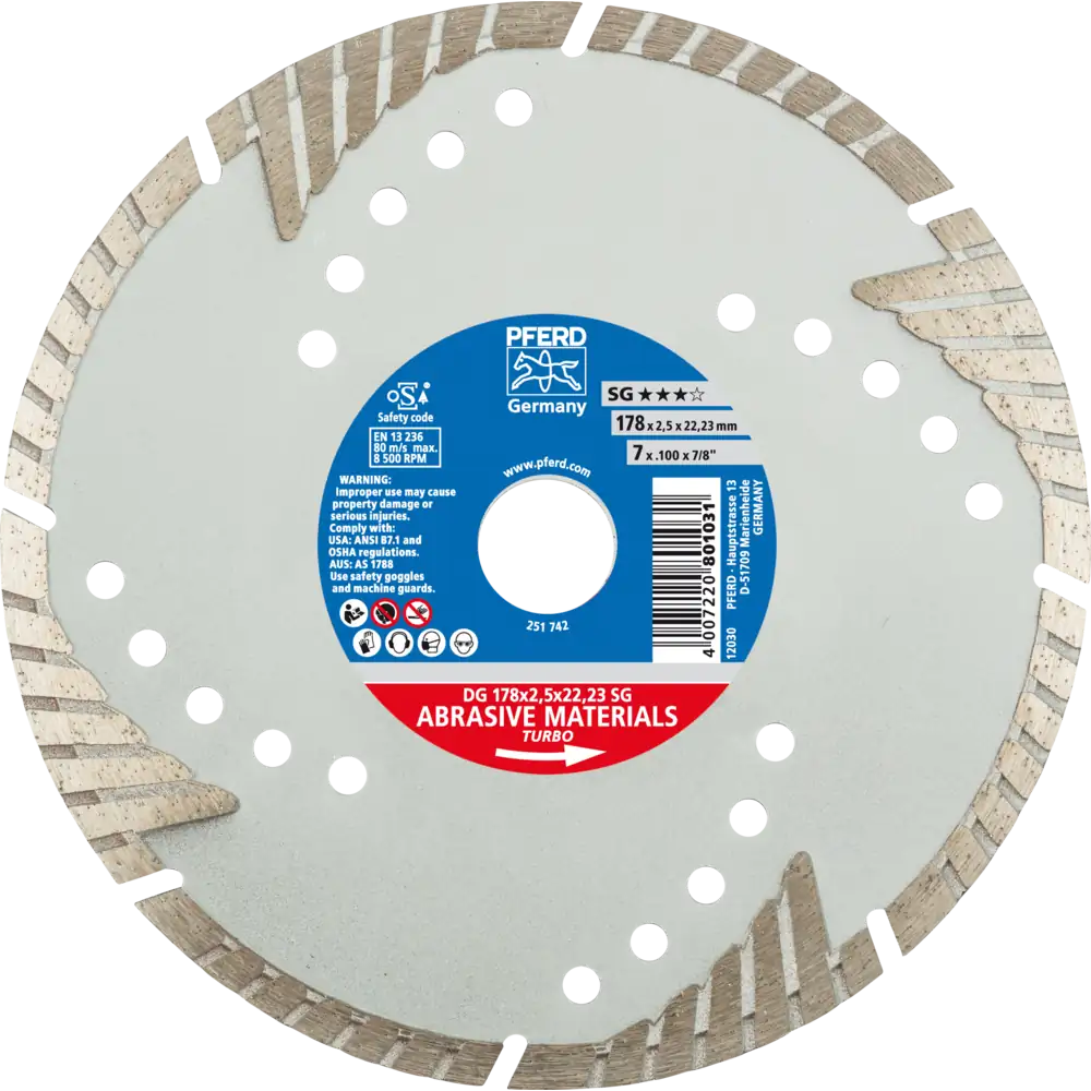 PFERD TOOLS Diamant-Trennscheibe DG SG zum Trennen von Stein/Beton