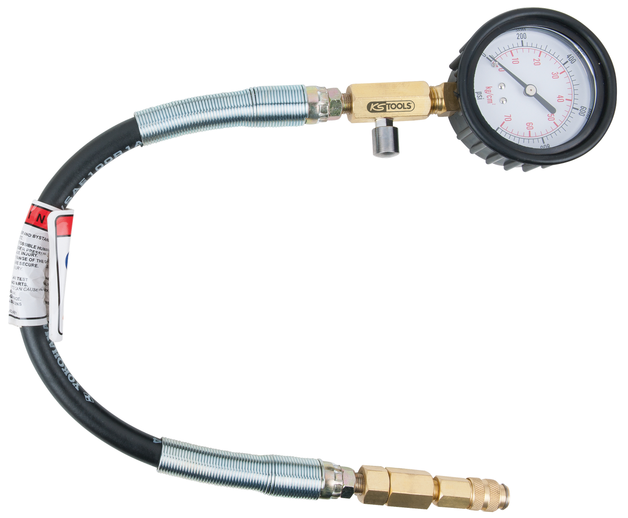 KS Tools Manometer mit Schlauch, 0-1000 psi, Ø 70 mm