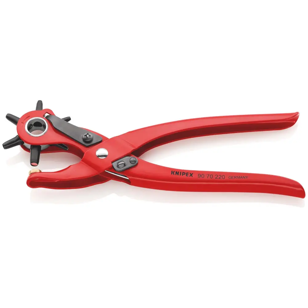 KNIPEX Revolverlochzange rot pulverbeschichtet 220 mm