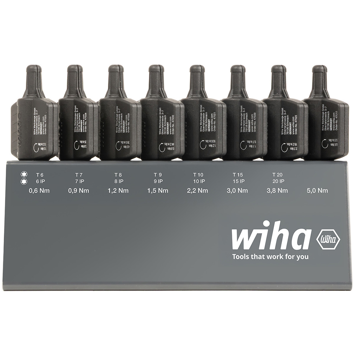 Wiha Drehmoment-Schraubendreher mit Schlüsselgriff Set easyTorque Key Torx , TorxPlus 23-teiliges Set fest voreingestellte Drehmomentbegrenzung im Werkbankständer
