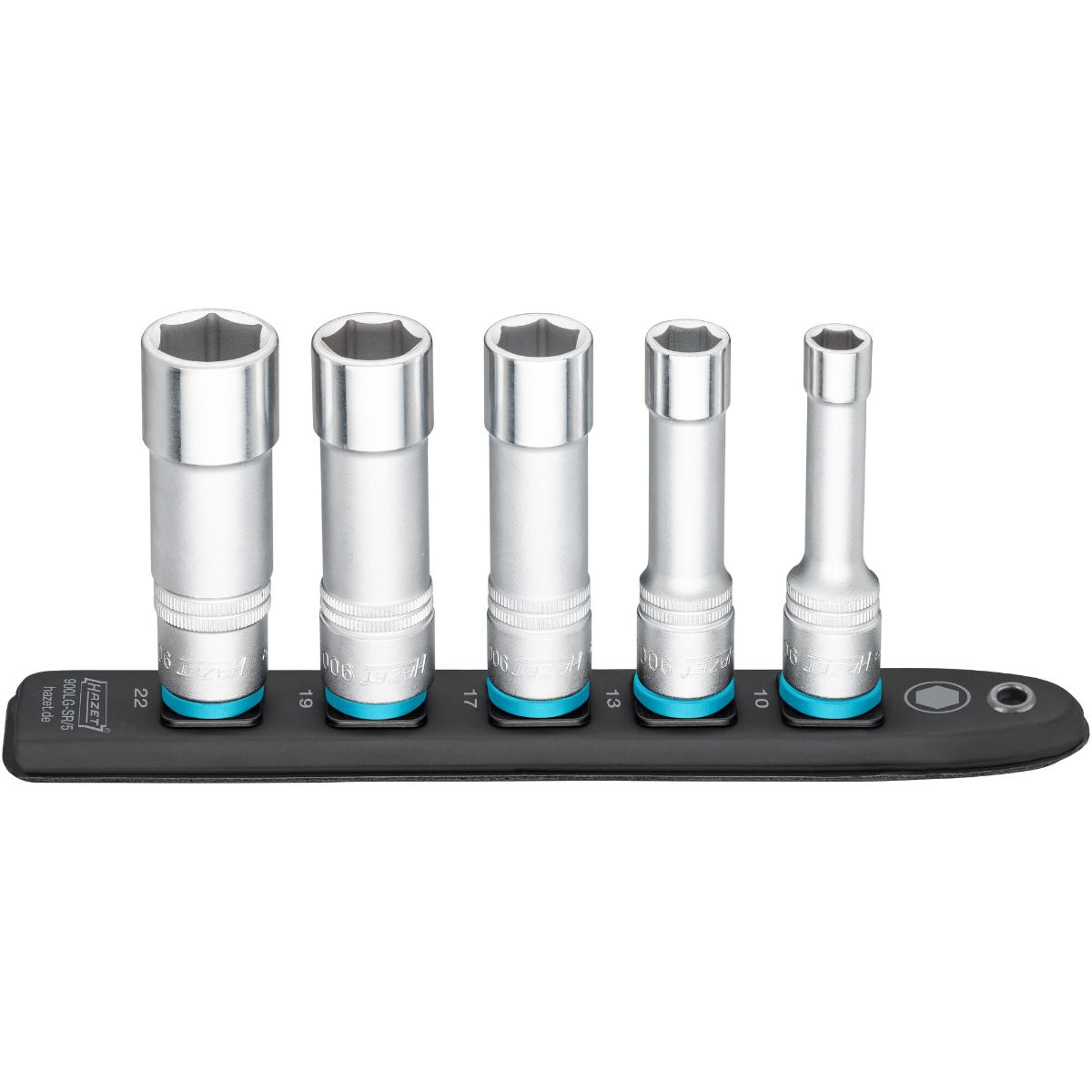 HAZET SmartRail Flexible Kunststoff-Steckleiste Vierkant 12,5 mm (1/2 Zoll) 5-teilig, Außen-Sechskan
