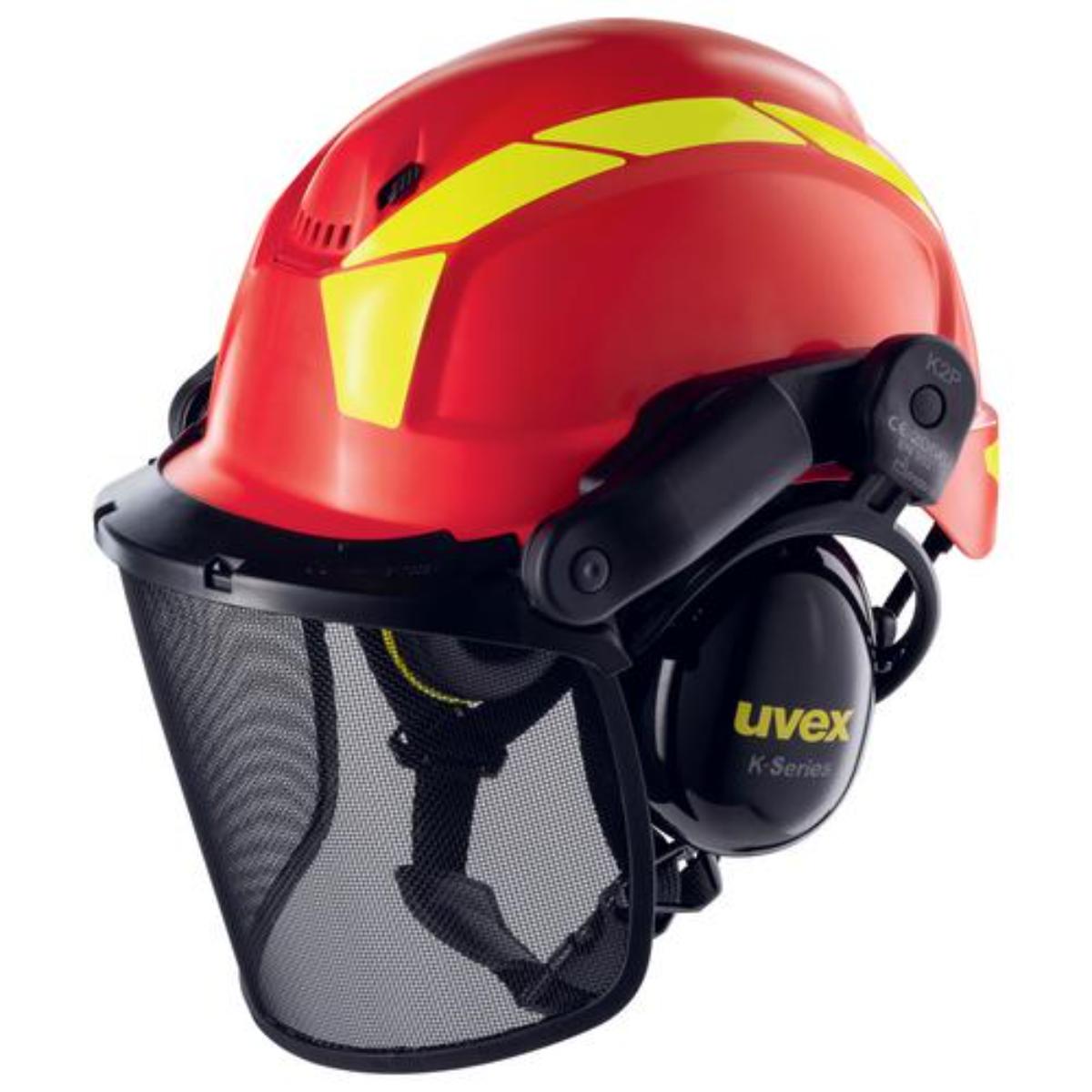 uvex pheos forestry Schutzhelm inkl. Waldarbeiter-Set - pheos B-S-WR, pheos Waldarbeitervisier u. ph