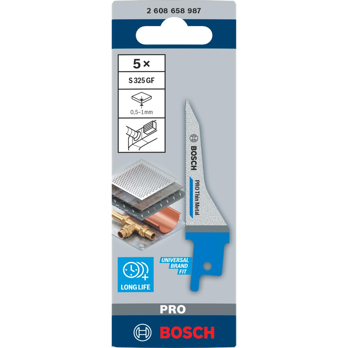Bosch PRO Thin Metal S325GF Blatt,1,25 x 7 x 85 mm - 5 Stück