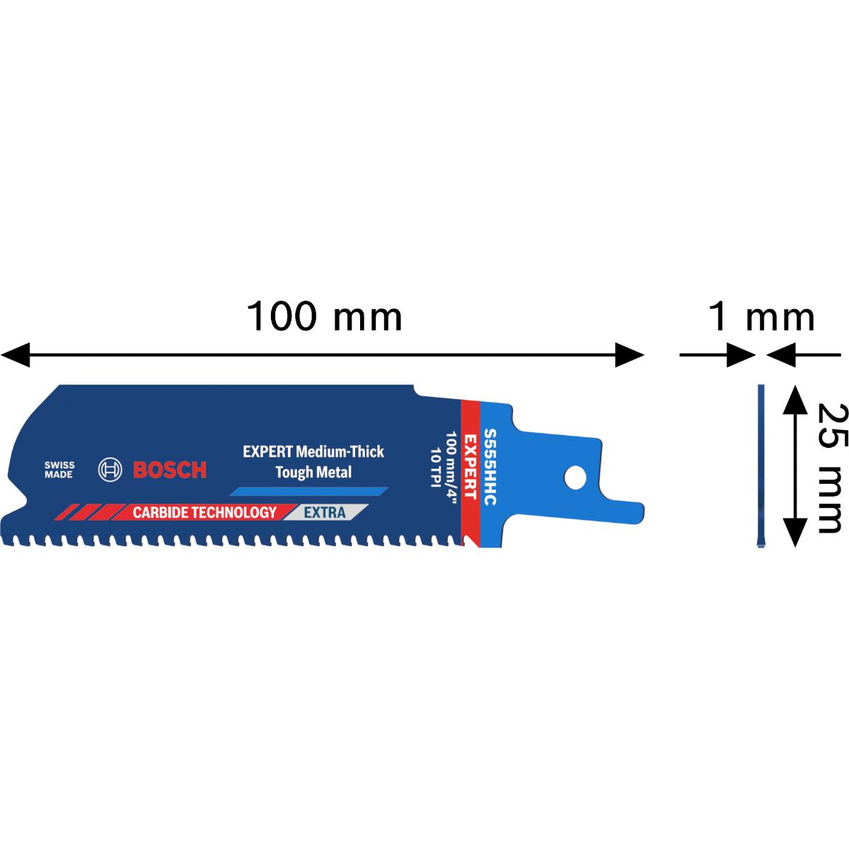 Bosch EXPERT Medium-Thick Tough Metal S555HHC Säbelsägeblatt, 1-Stück
