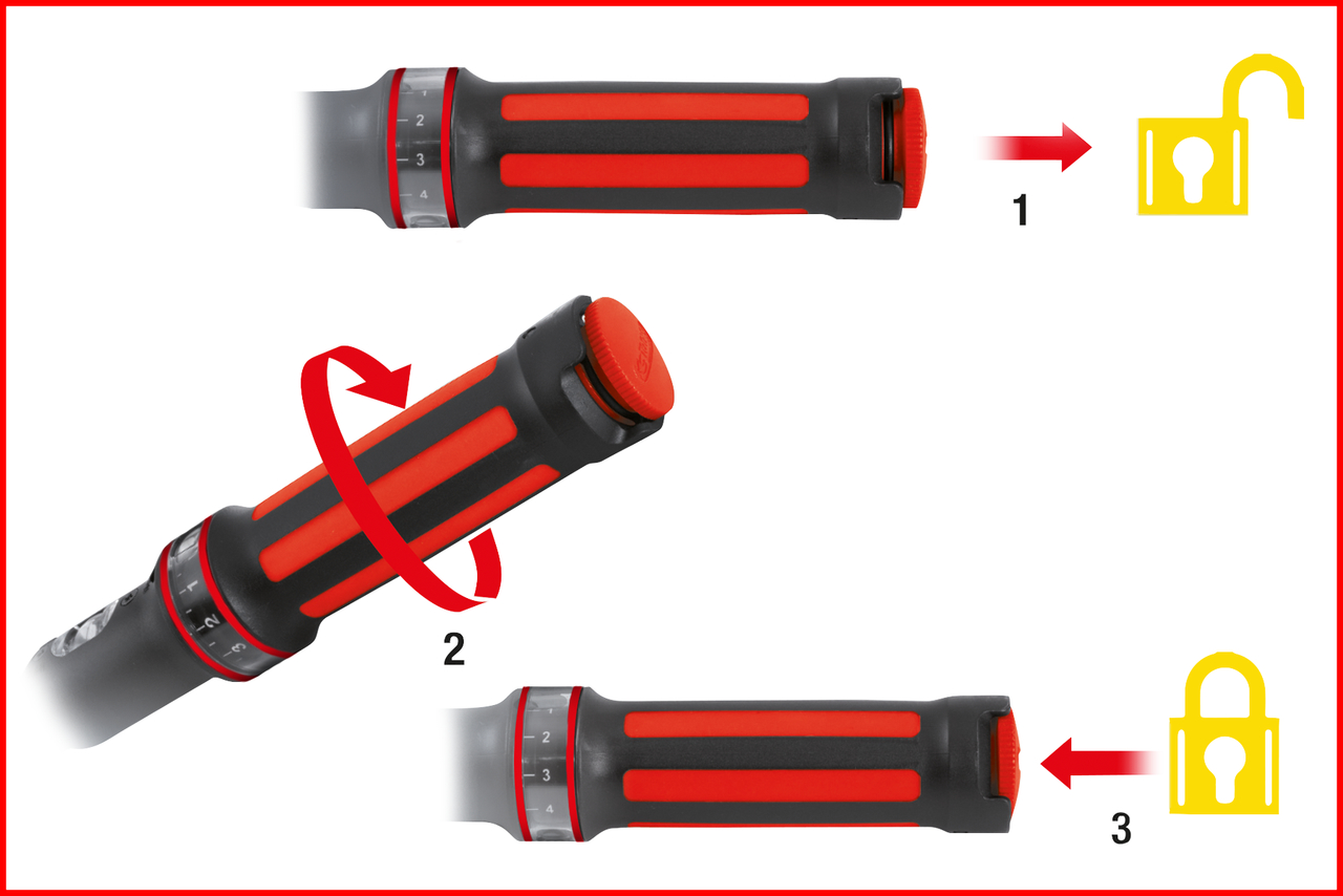 KS Tools 1/2" Drehmomentschlüssel 40-200 Nm mit Quick-Lock