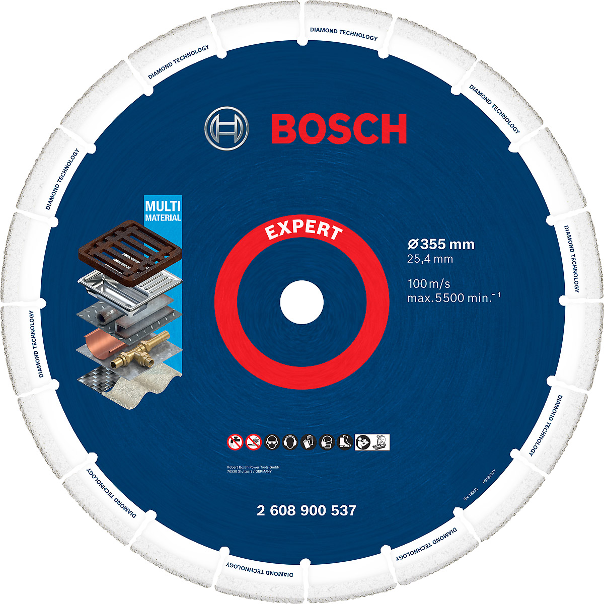 Bosch EXPERT Diamond Metal Wheel Trennscheibe, 355 x 25,4 mm. Für Benzinsägen